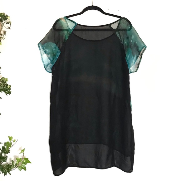 🌙Karmaloop Sheer Galaxy Print Tunic or Dress - Picture 2 of 5